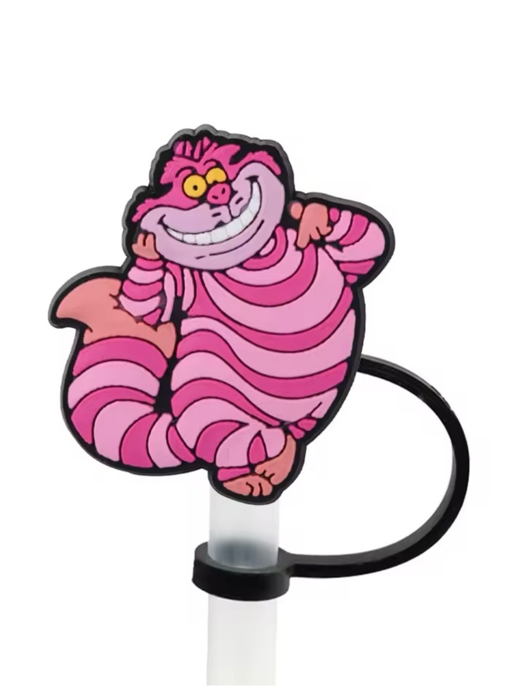 Pink Cheshire Cat Drink Stirrer Topper